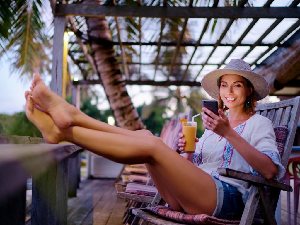 Smartphone Nutzung in Miami Urlaub